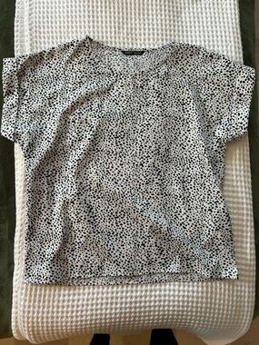 SHEIN Black and White Dalmatian-Spot Blouse